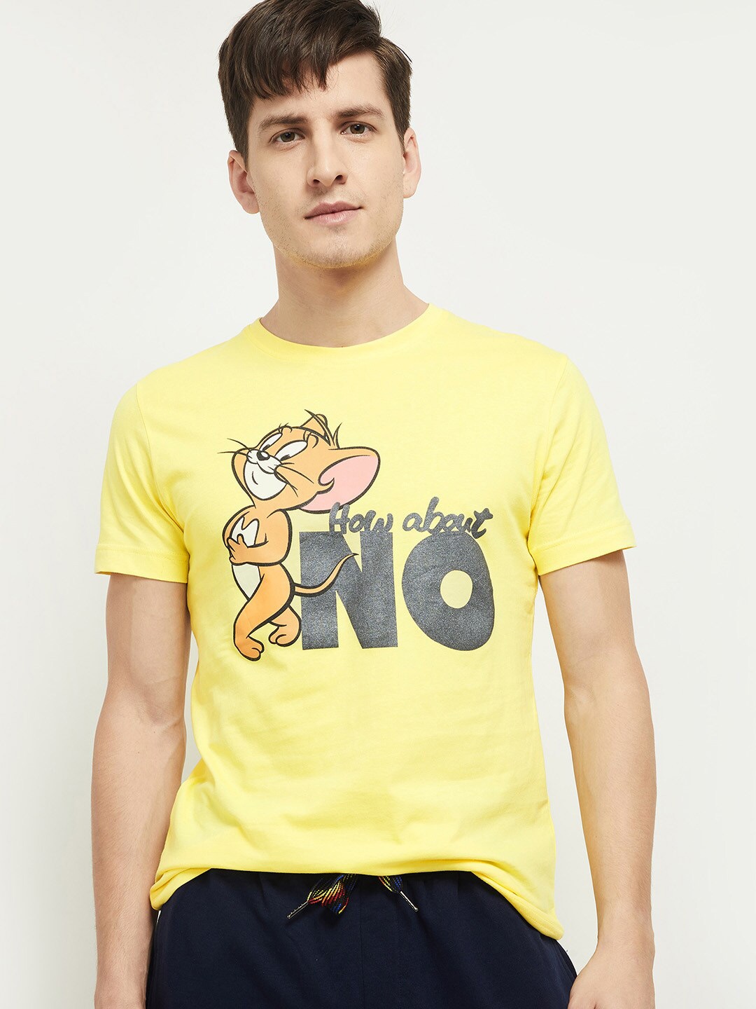 

max Men Yellow Jerry Printed T-shirt