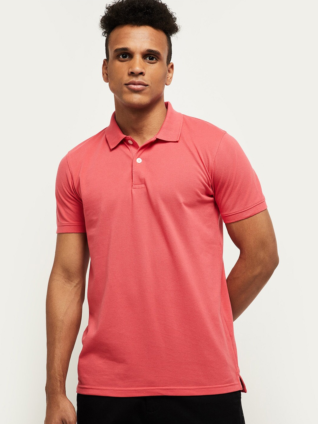 

max Men Coral Polo Collar T-shirt