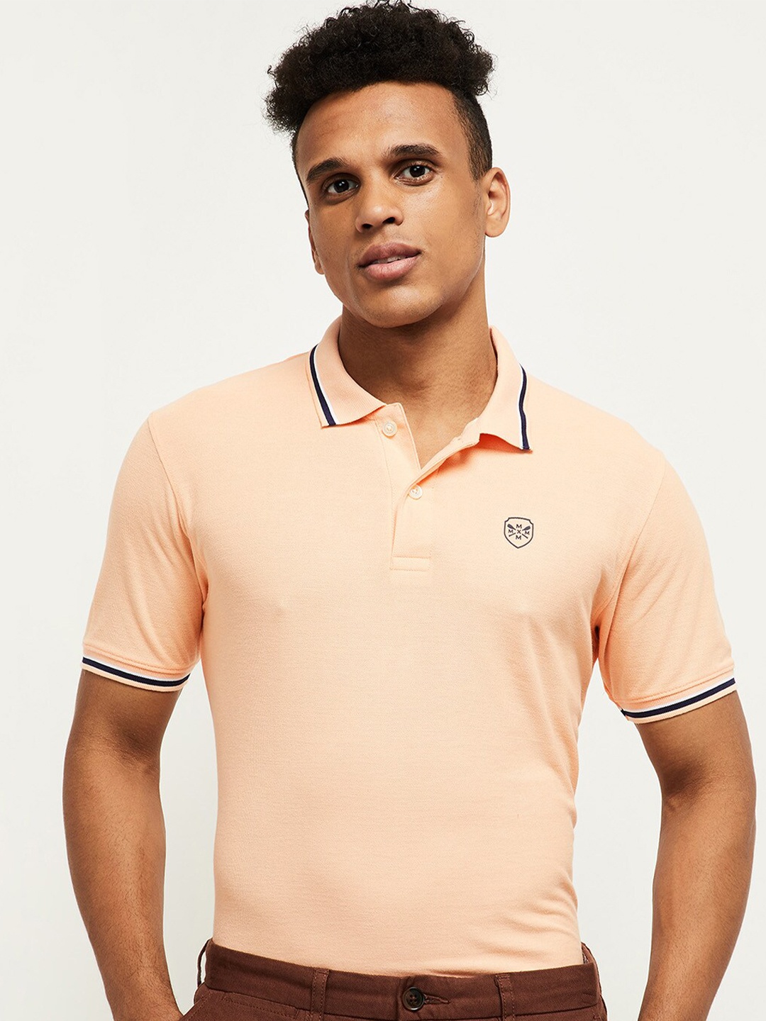 

max Men Coral Polo Collar T-shirt