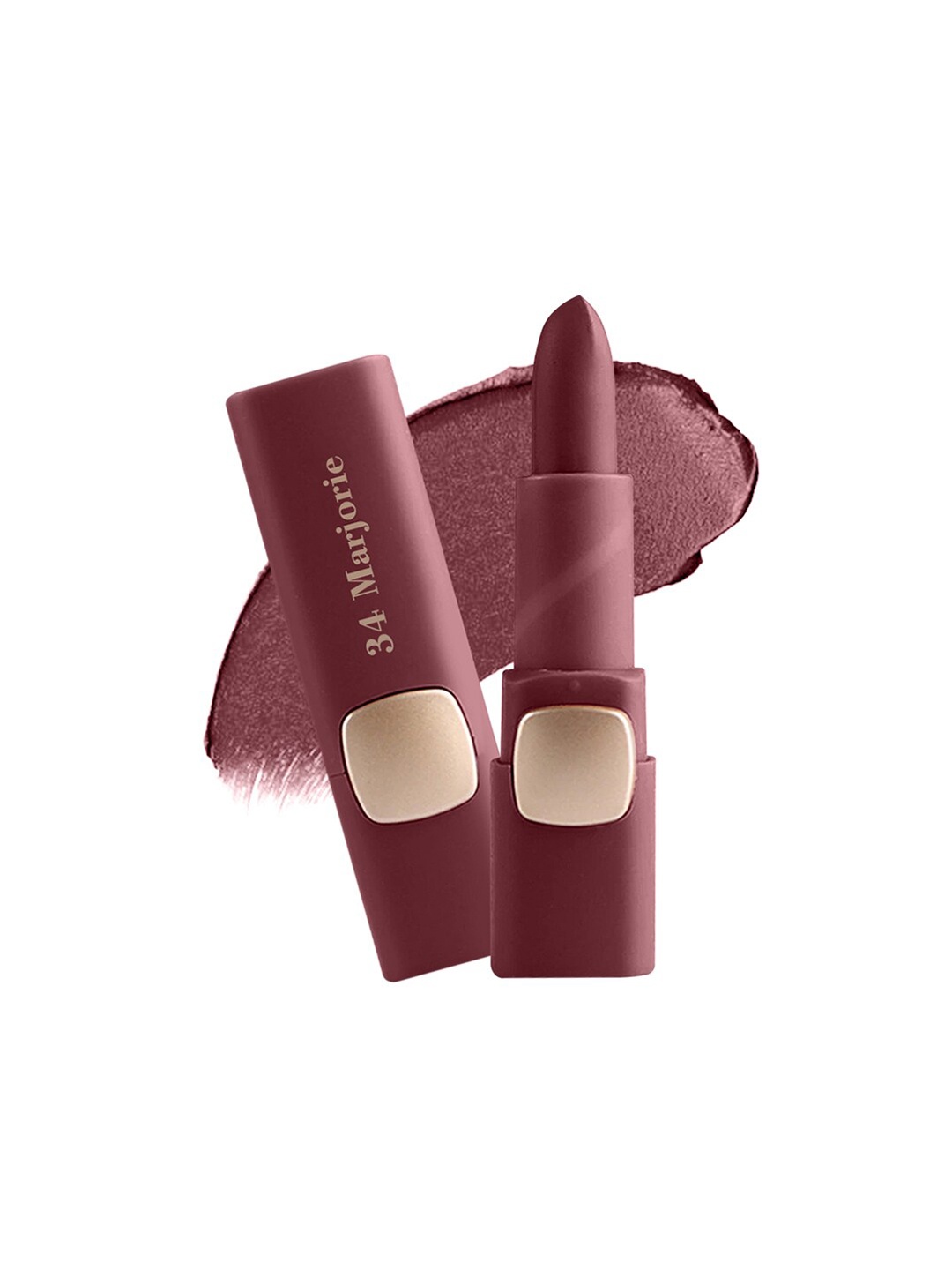 

MISS ROSE Moisturizing Creamy Non Transfer Matte Lipstick - Marjorie 34, Brown