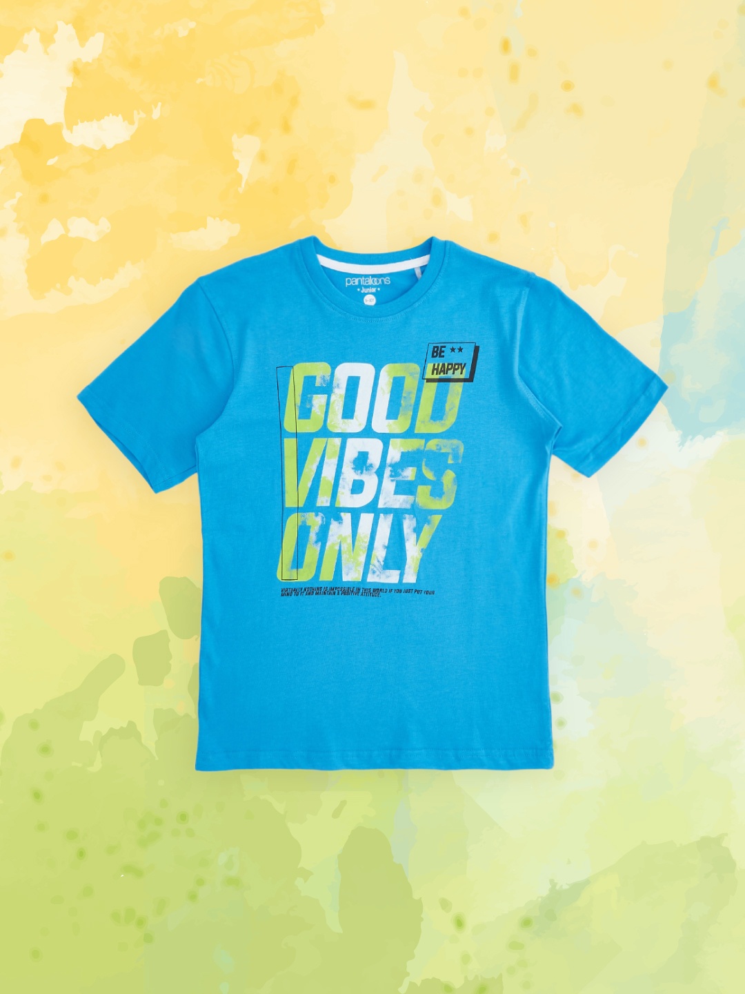 Pantaloons Junior Boys Blue Typography Printed T-shirt