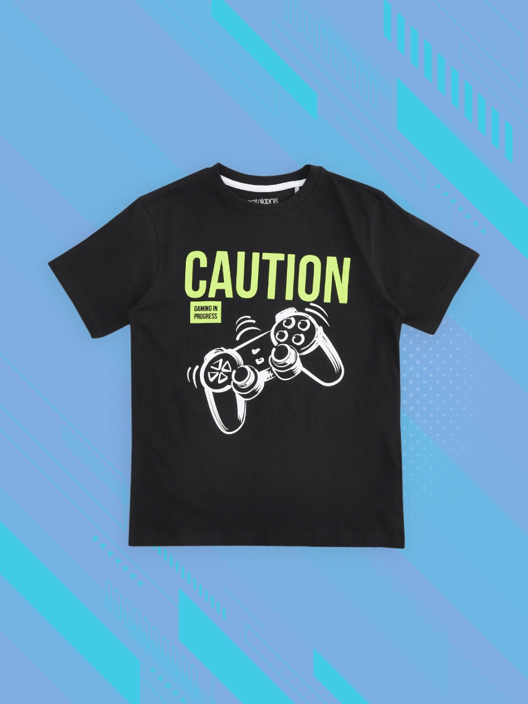 

Pantaloons Junior Boys Black Typography Printed T-shirt
