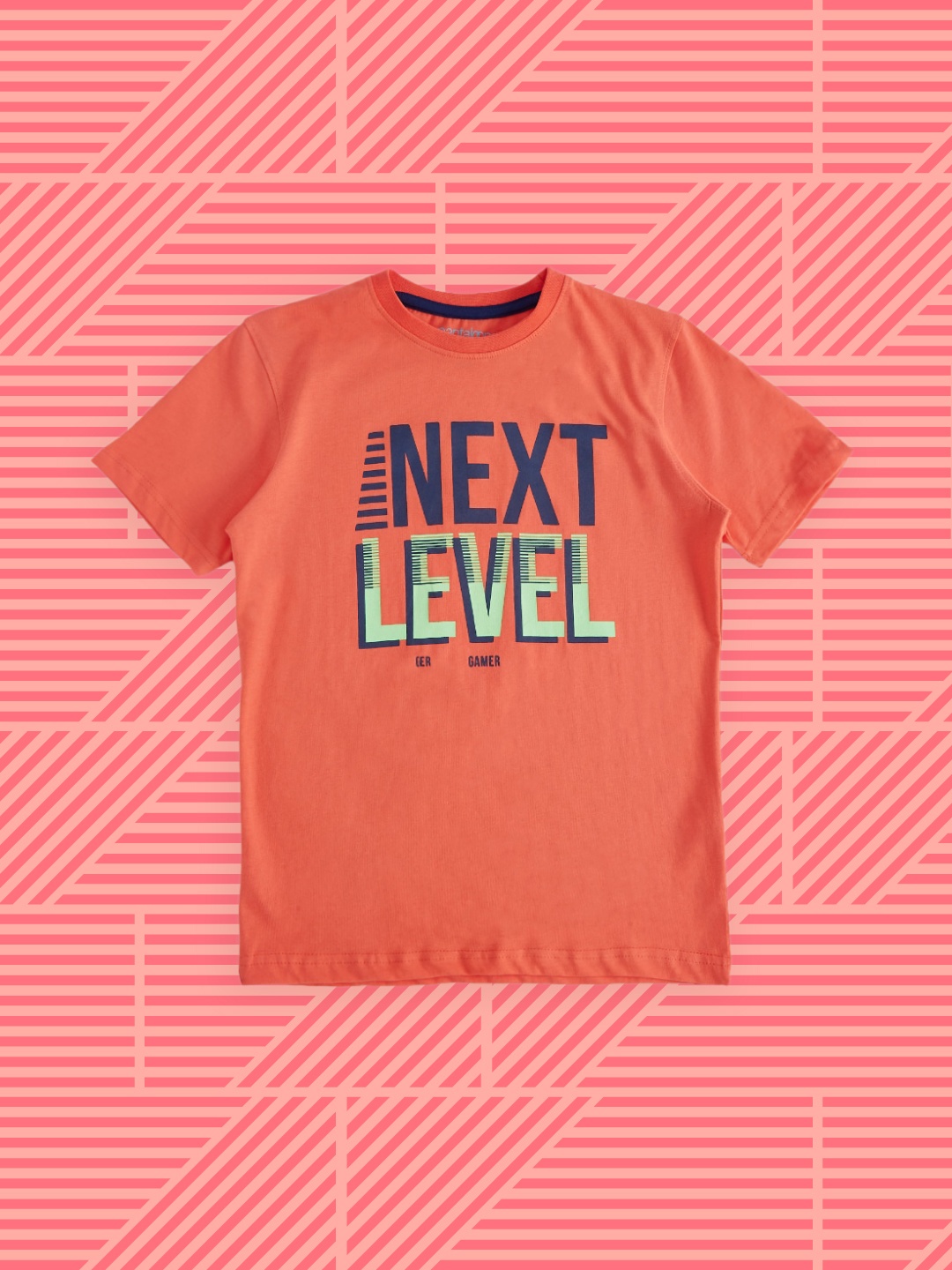 

Pantaloons Junior Boys Coral Typography Printed T-shirt