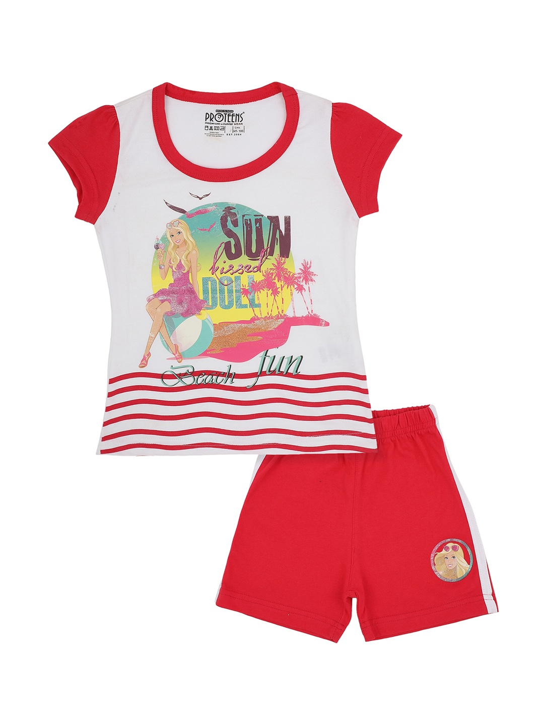 

PROTEENS Girls Assorted Printed Pure Cotton Night suit