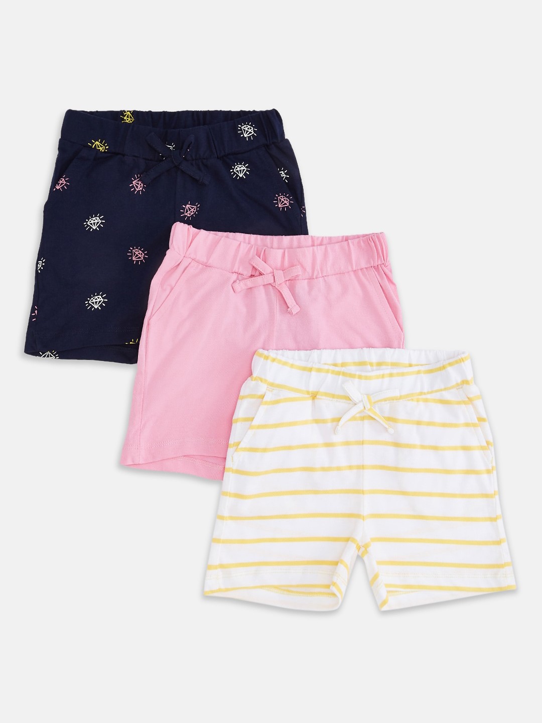 

Pantaloons Junior Girls Pack Of 3 Shorts, Pink