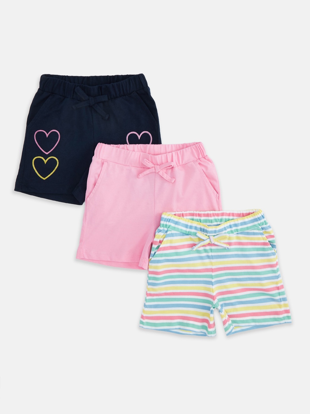 

Pantaloons Junior Girls Pack Of 3 Cotton Shorts, Pink