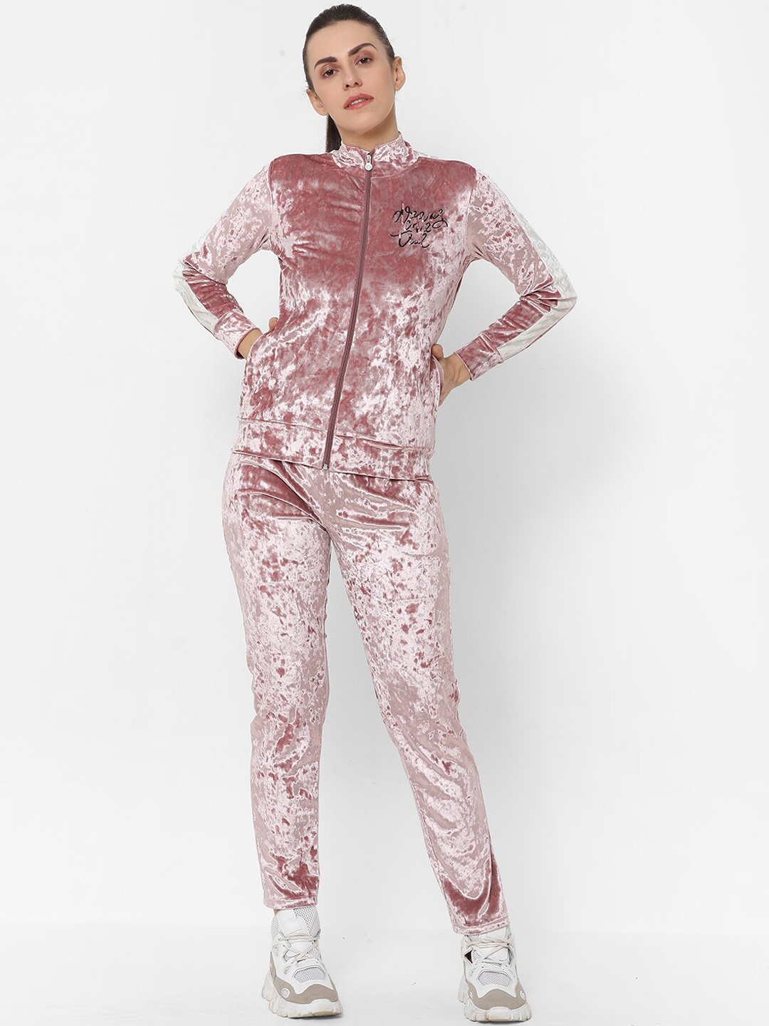 

Sweet Dreams Women Pink Solid Tracksuit