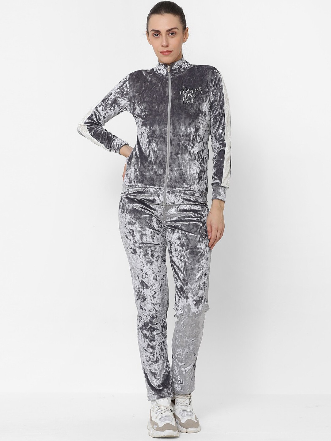

Sweet Dreams Women Grey Solid Tracksuit