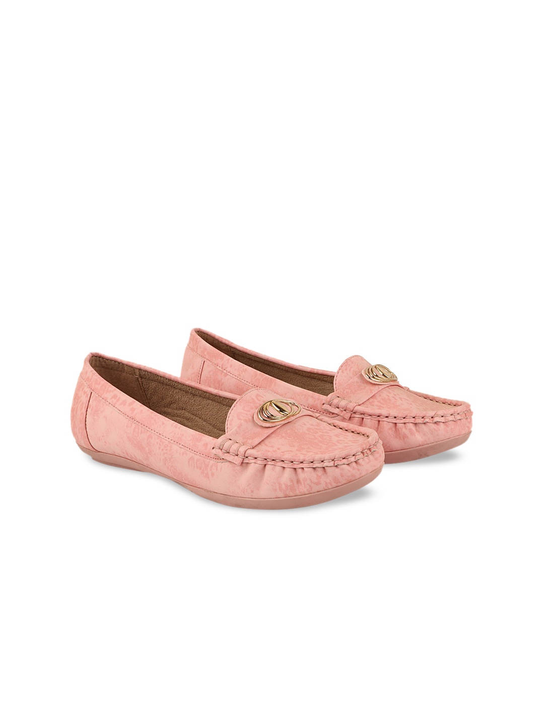 

THE WHITE POLE Women Pink Solid Lightweight Loafers
