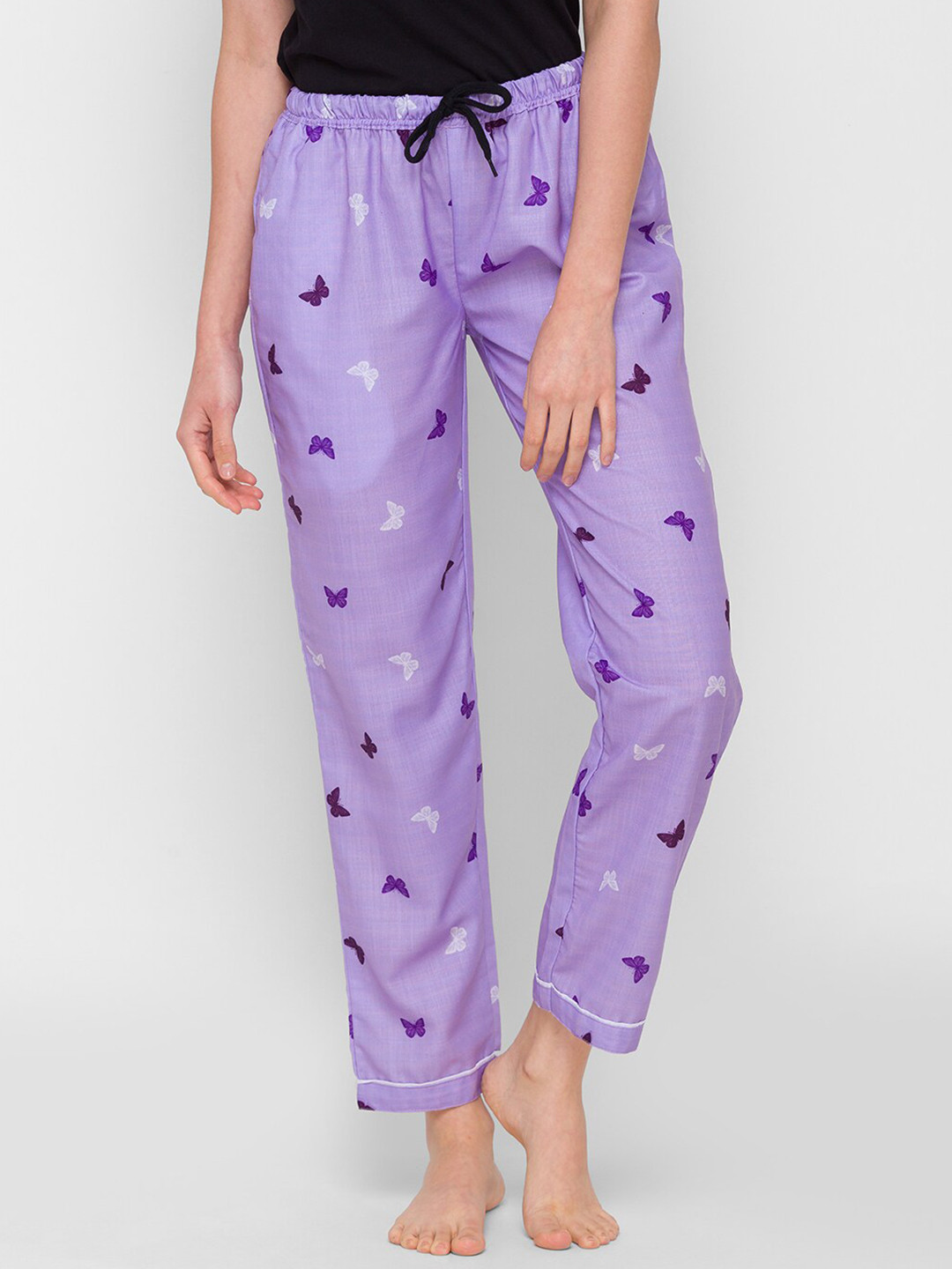 

FashionRack Women Purple Printed Cotton Lounge Pants