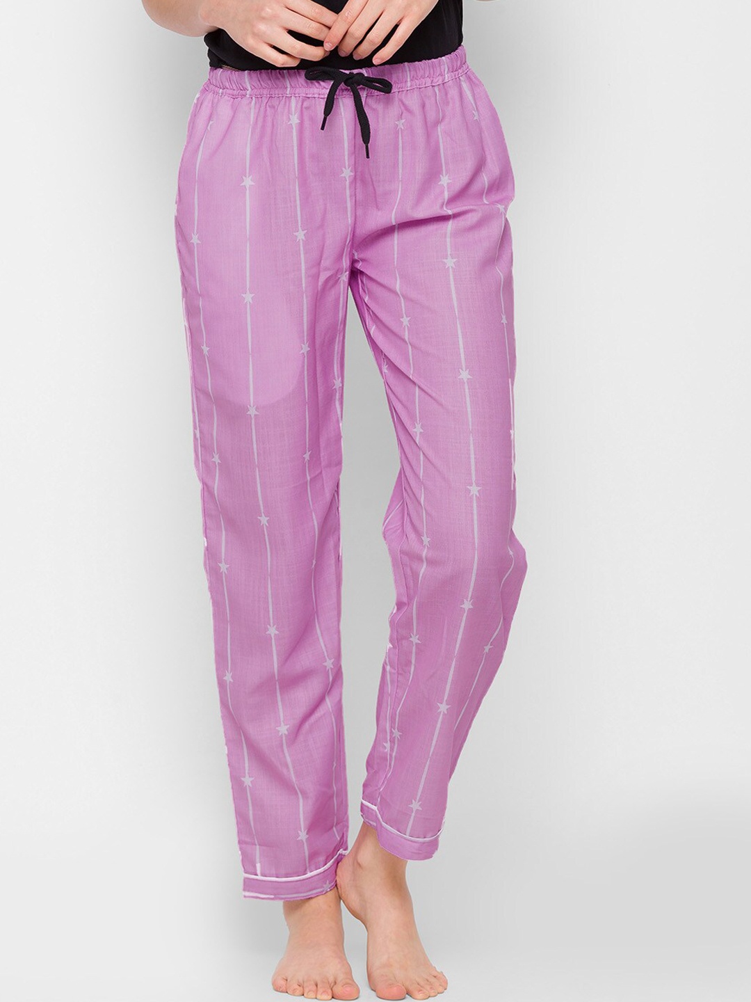 

FashionRack Women Purple Printed Cotton Lounge Pants