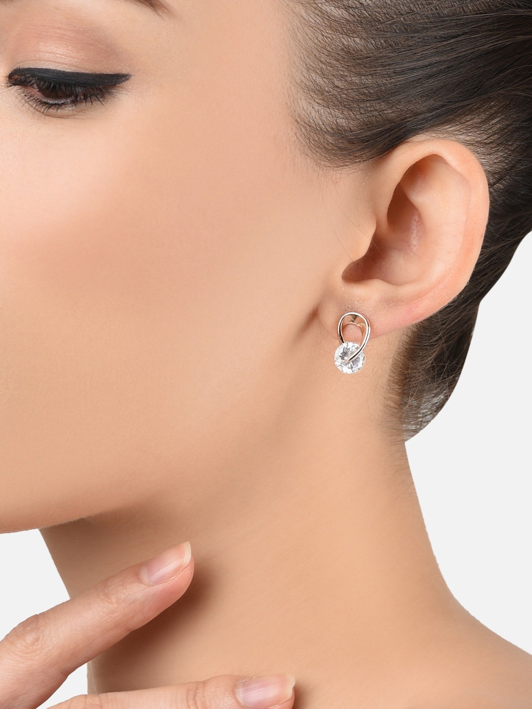 

AMI Rose Gold-Toned Contemporary Studs Earrings
