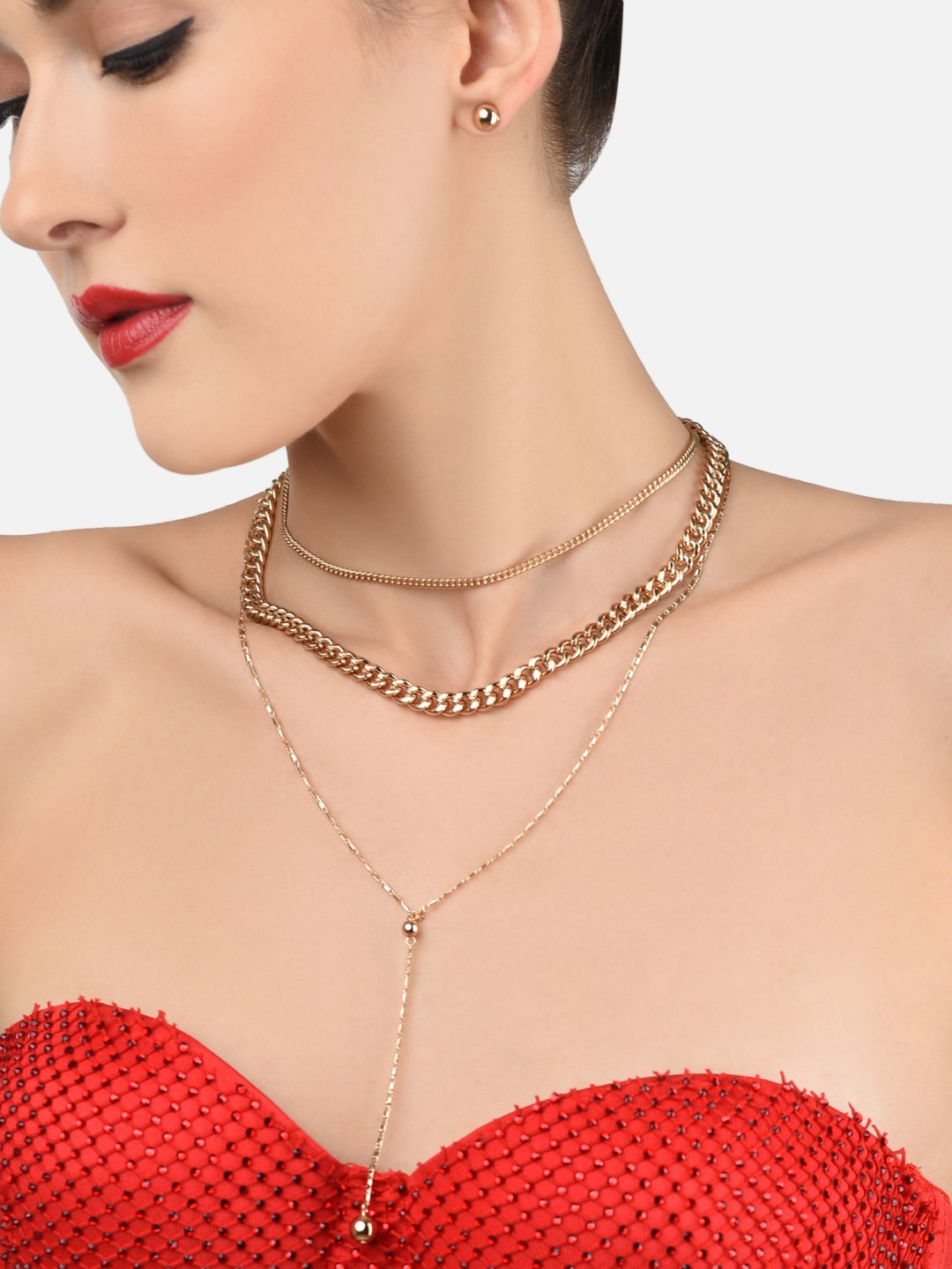 

AMI Gold-Toned Gold-Plated Layered Chain