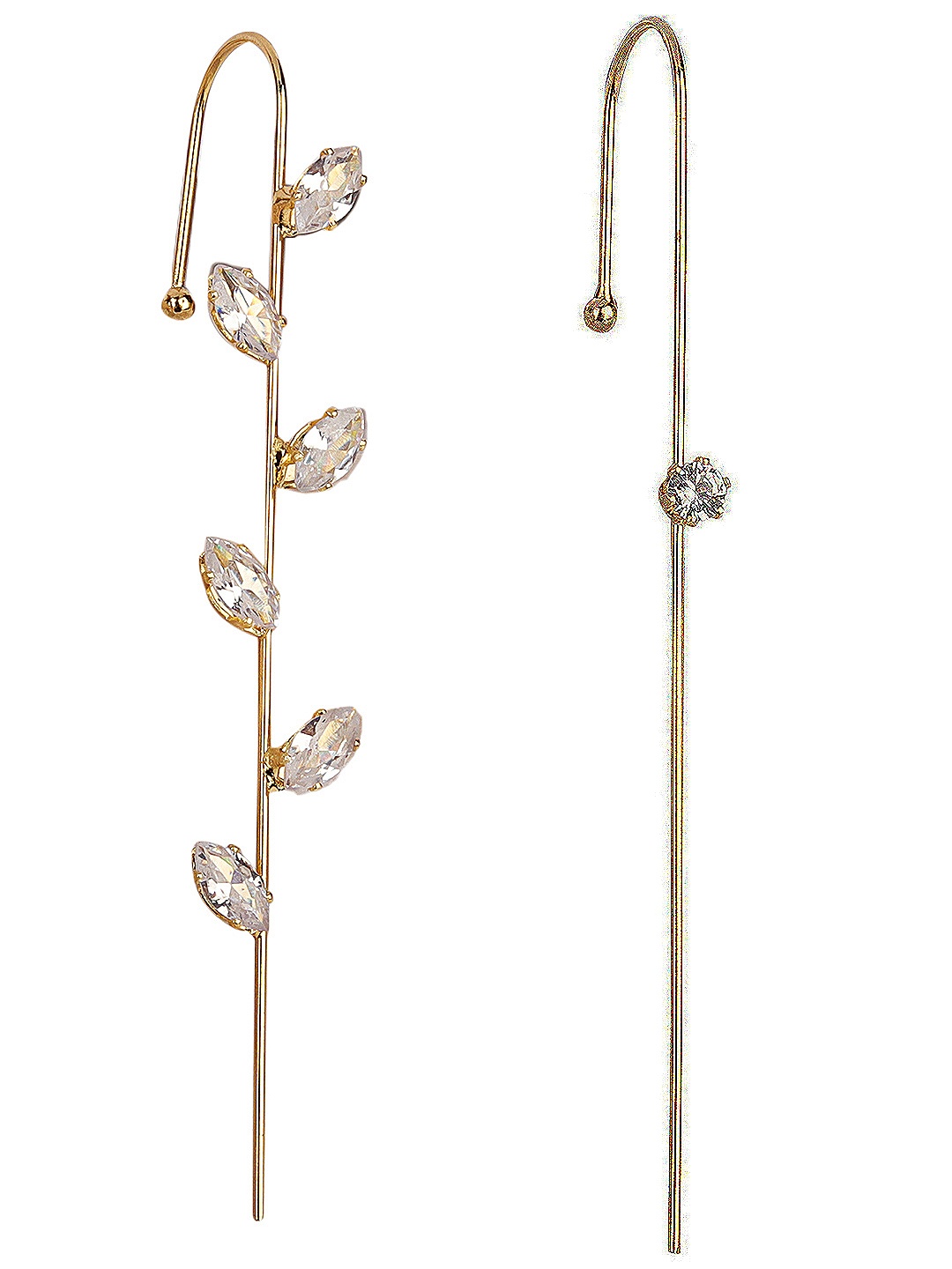 

Vembley Gold-Toned Set Of 2 Stylish Ear Cuff Earrings