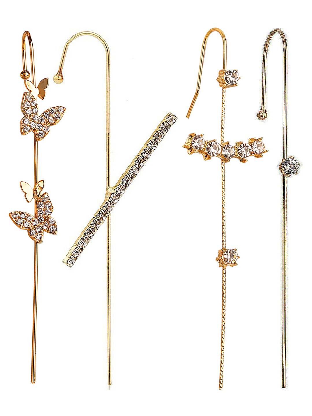 

Vembley Pack Of 4 Gold-Toned Spiked Hoop Earrings