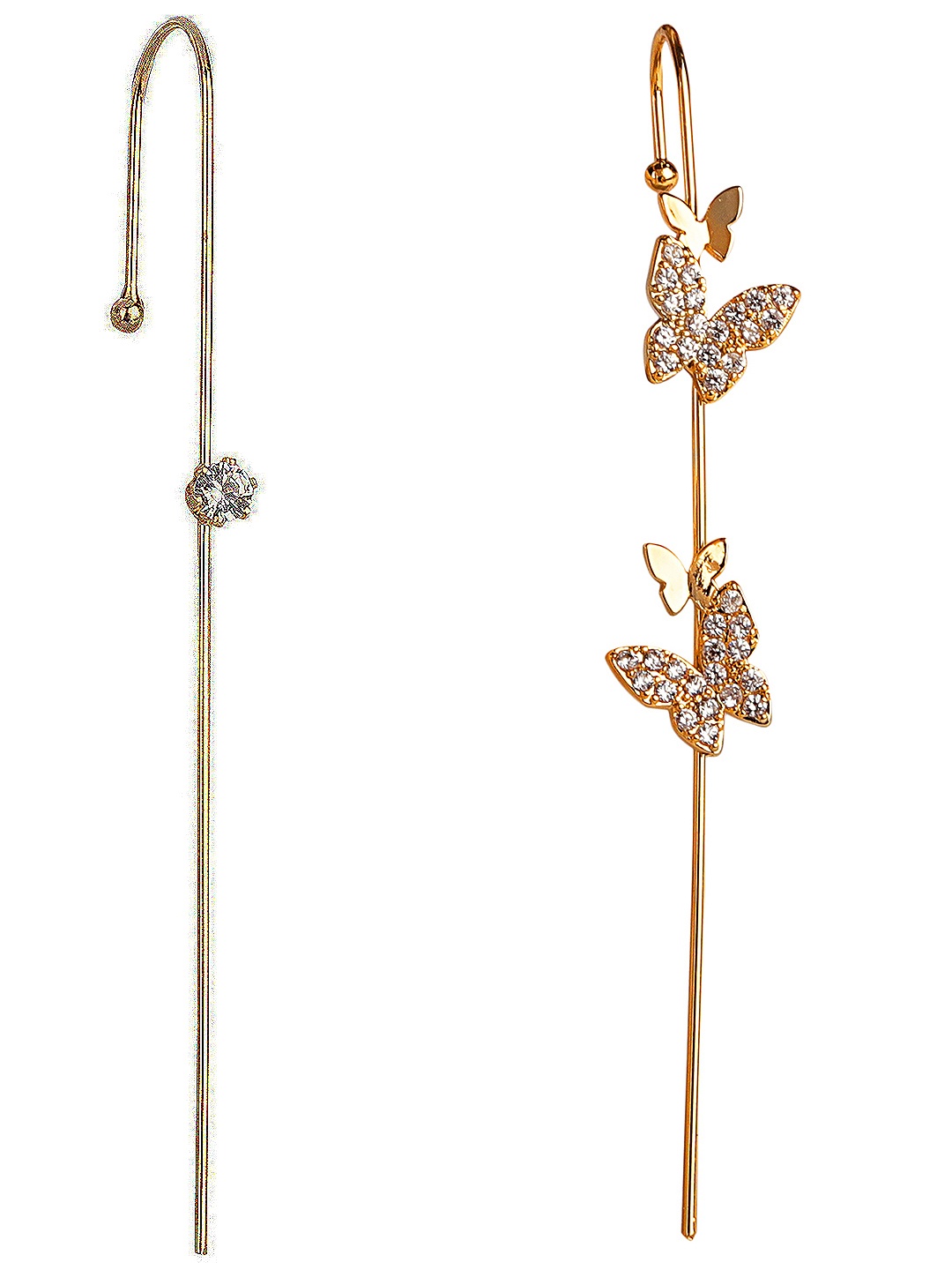 

Vembley Set Of 2 Gold-Toned Spiked Ear Cuff Earrings