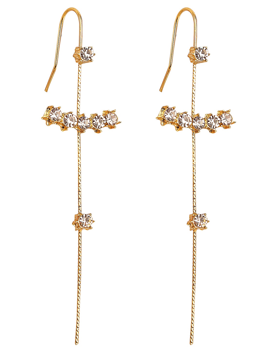 

Vembley Gold-Toned Spiked Set Of 2 CZ Studded Ear Cuff Earrings