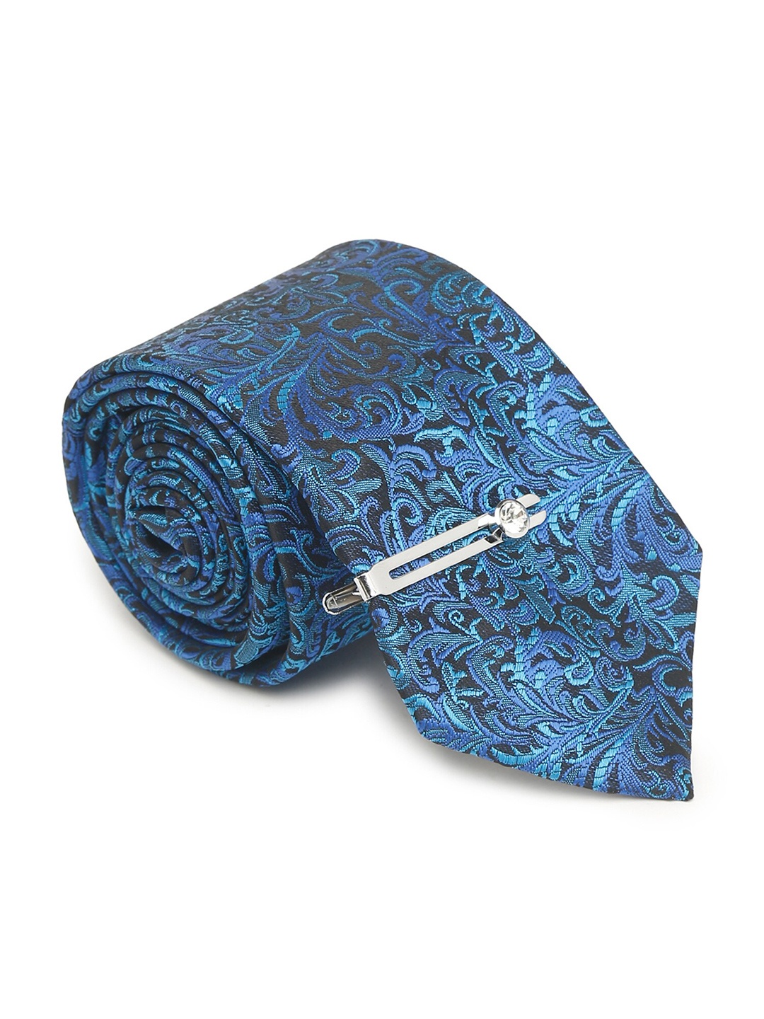 

MUTAQINOTI Men Silk Necktie Accessory Gift Set, Blue