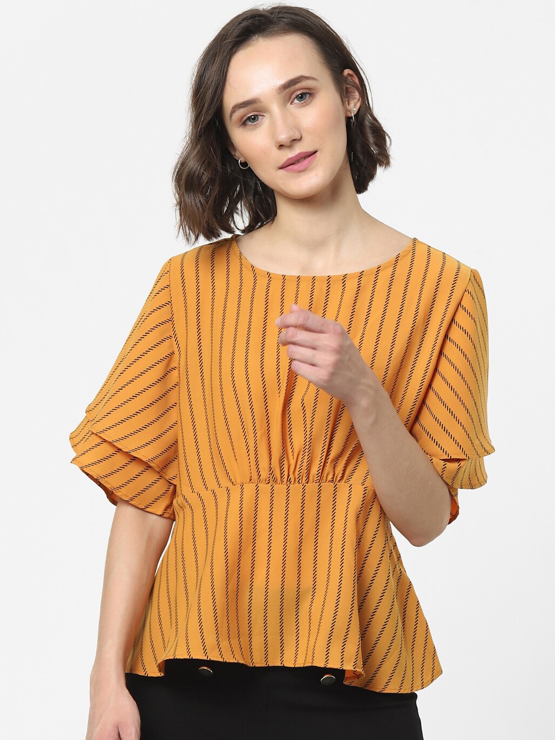 

ONLY Mustard Yellow Striped Top