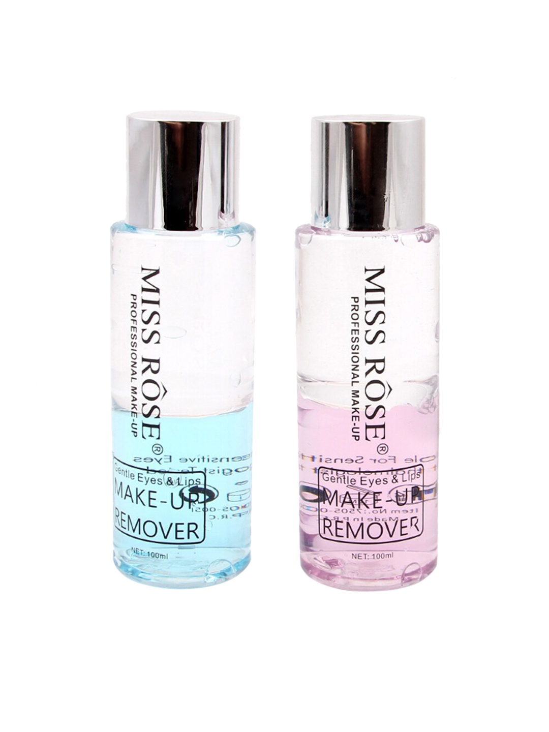 

MISS ROSE Set Of 2 Nourishing Eye & Lip Oil Makeup Remover 100 ml each, Transparent