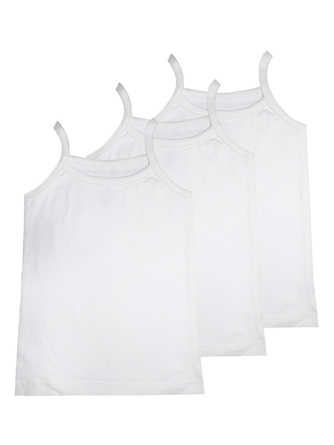 

KiddoPanti Girls White Pack of 3 Solid Tank Top