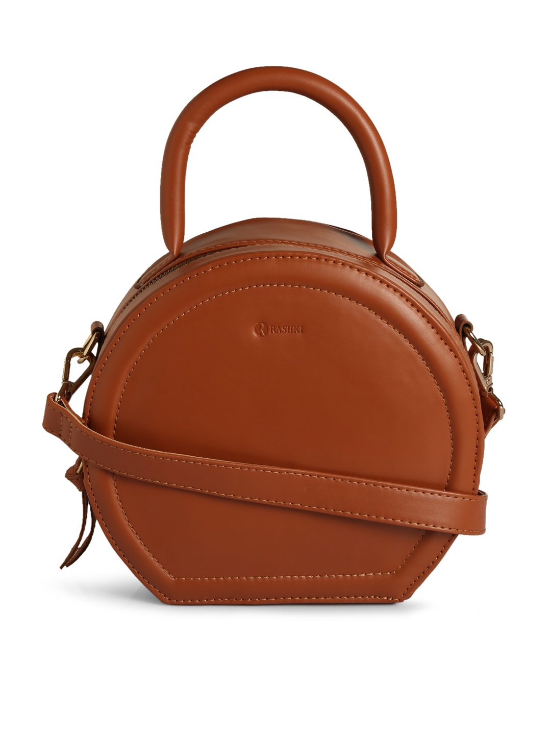 

RASHKI Tan PU Swagger Handheld Bag with Quilted