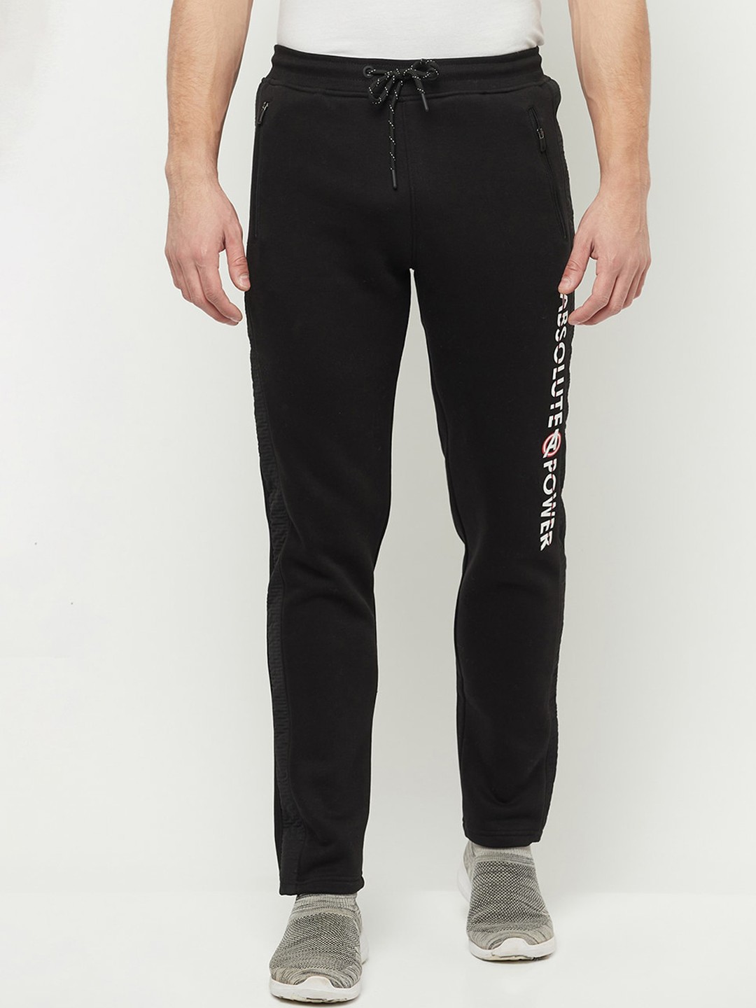 

Octave Men Black & White Superhero Printed Cotton Track Pants