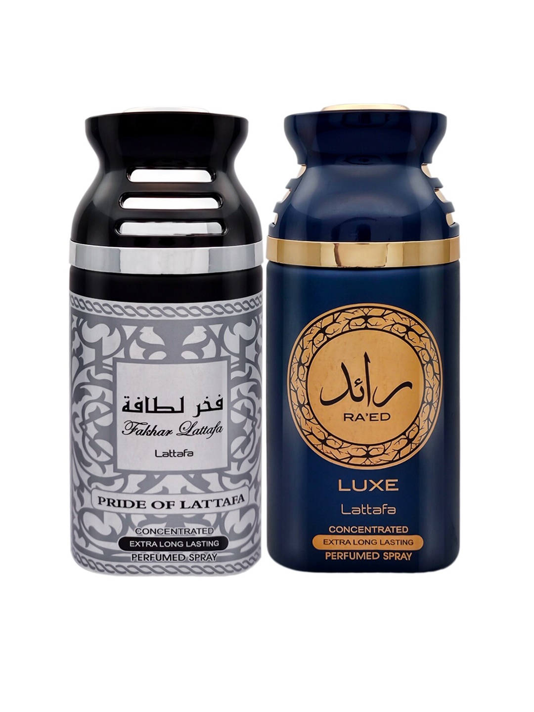 

Lattafa Set of 2 Fakhar Black Pride of Lattafa & Raeed Luxe Perfumed Spray Body, Silver
