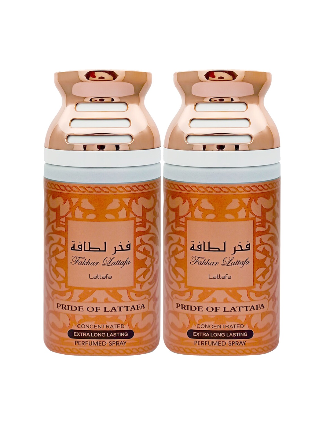 

Lattafa Pack of 2 Pride of Lattafa Concentrated Perfumed Spray - 250ml Each, Rose gold