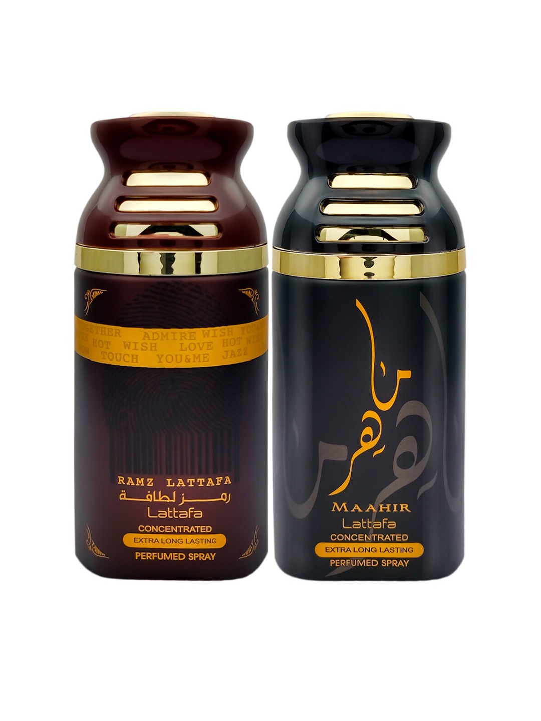 

Lattafa Maahir Gold & Ramz Pack Of 2 Perfumed Body Spray Deodorant- 250ml each