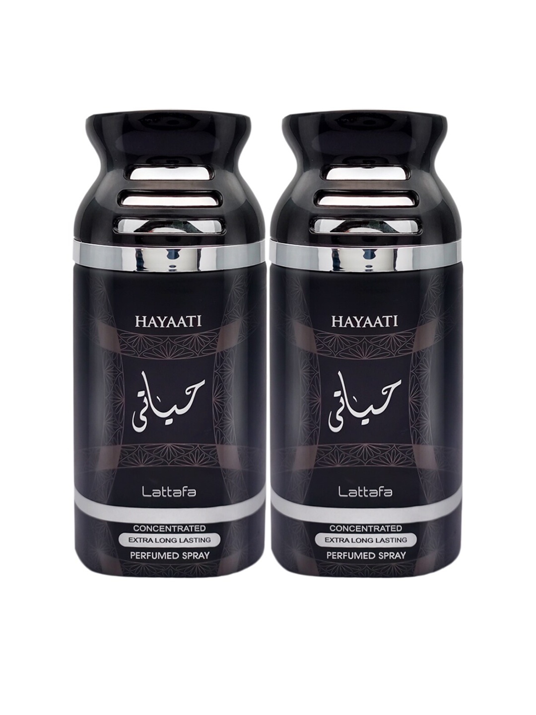 

Lattafa Pack Of 2 Hayaati Concentrated Perfumed Body Spray, Black