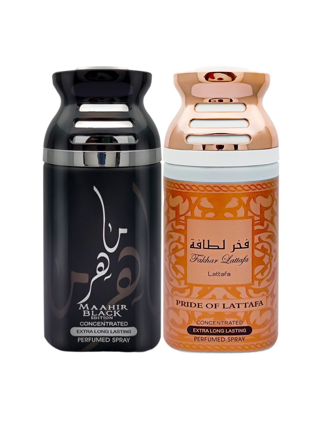 

Lattafa Fakhar Pack of 2 Perfumed Body Spray 250ml, Black