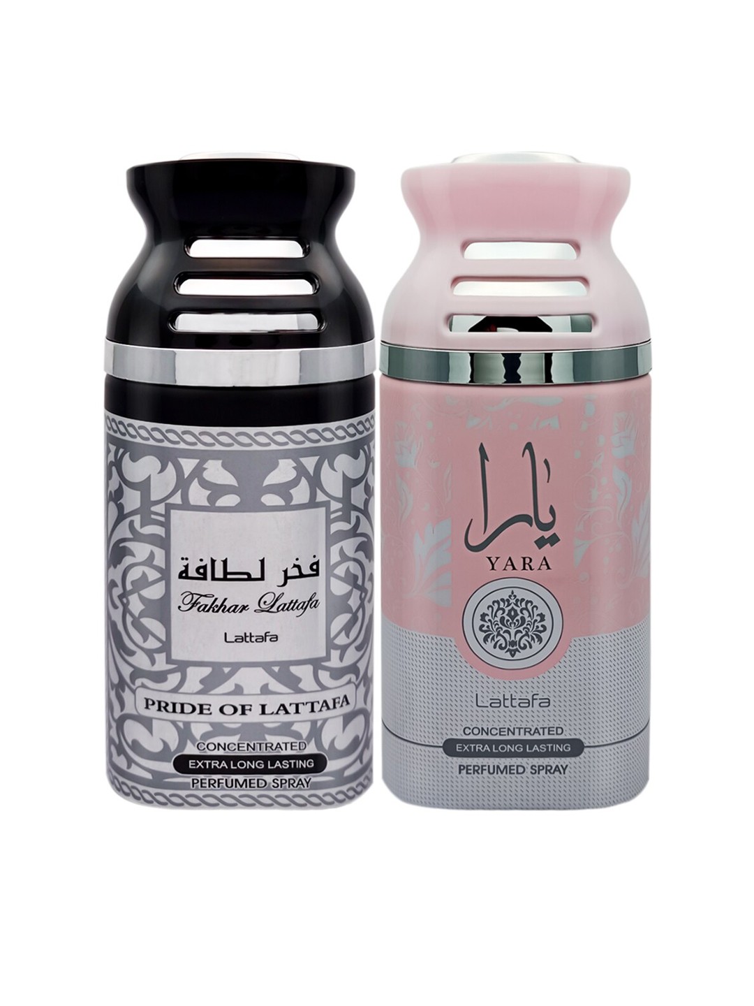 

Lattafa Pack of 2 Perfumed Body Spray 250ml Each, Silver