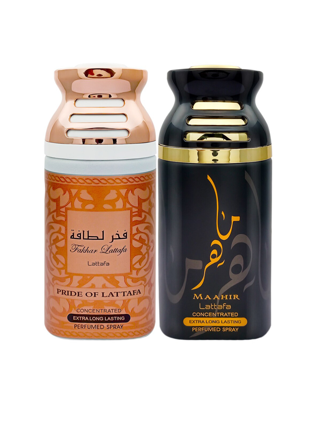 

Lattafa & Maahir Pack Of 2 Perfumed Body Spray Deodorant- 250 ml each, Rose gold