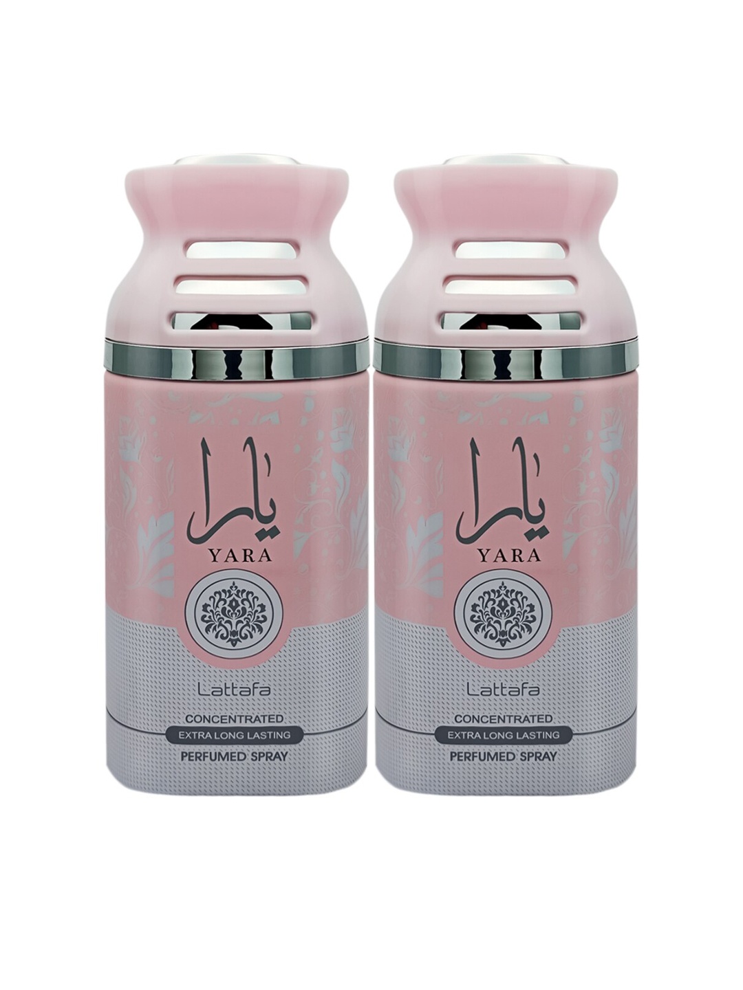 

Lattafa Pack of 2 Pink Yara Concentrated Perfumed Spray Body Spray 250ml each
