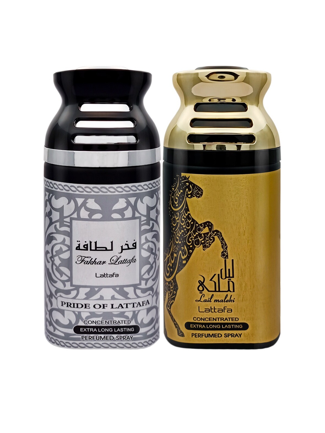 

Lattafa Pack of 2 Perfumed Body Spray 250ml Each, Silver