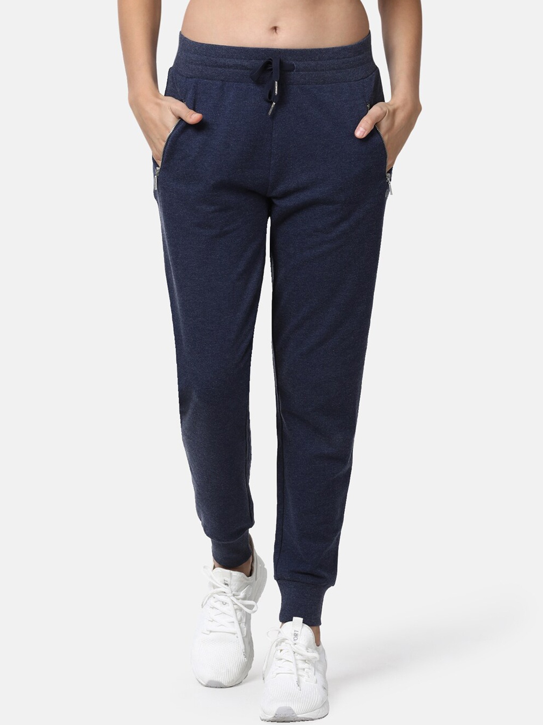 

Enamor Women Navy Blue Solid Slim-Fit Joggers