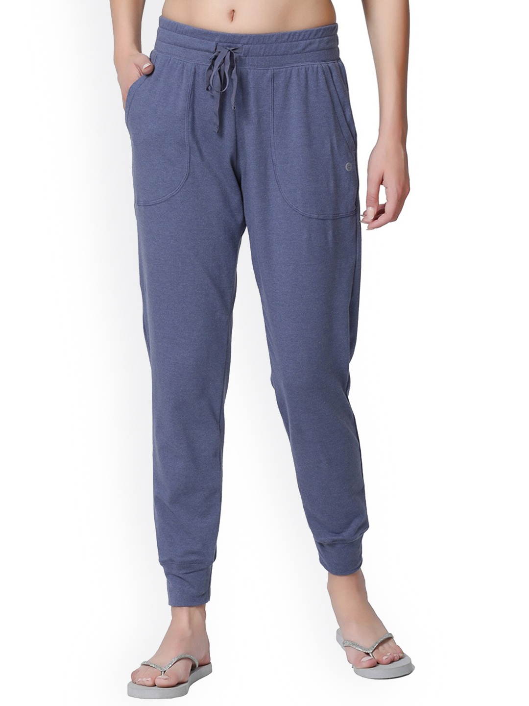 

Enamor Women Blue Solid Cotton Lounge Pants