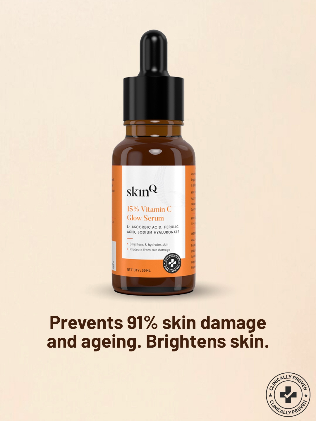 

SkinQ Unisex Vitamin C Glow Serum-20ml, Orange