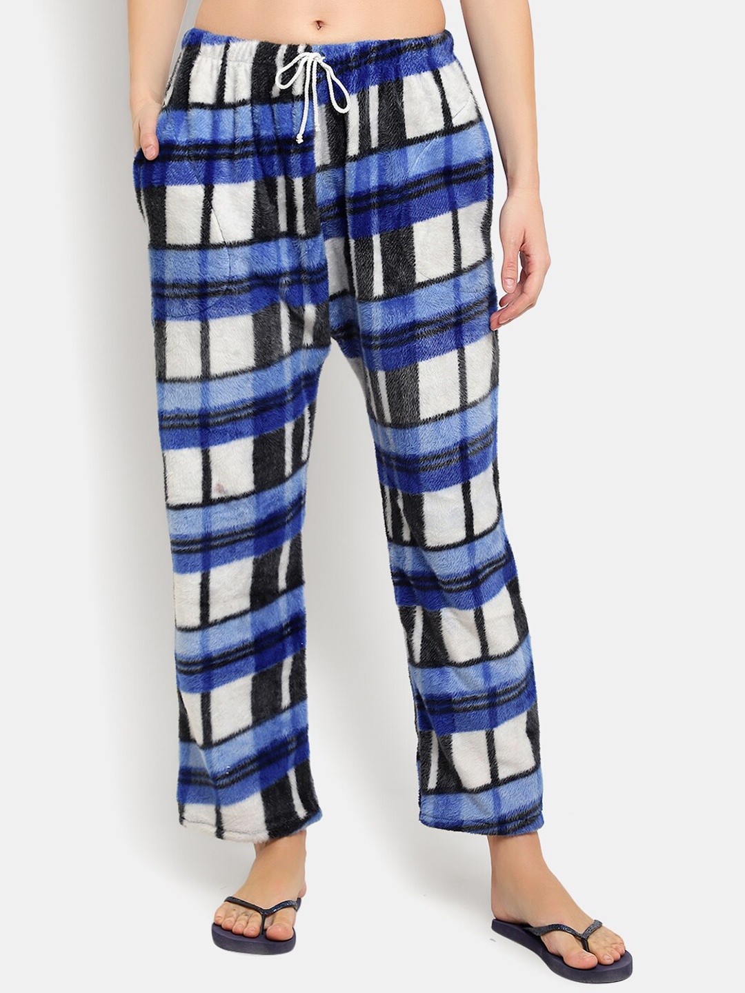 

CIERGE Women Blue Solid Woolen Lounge Pants