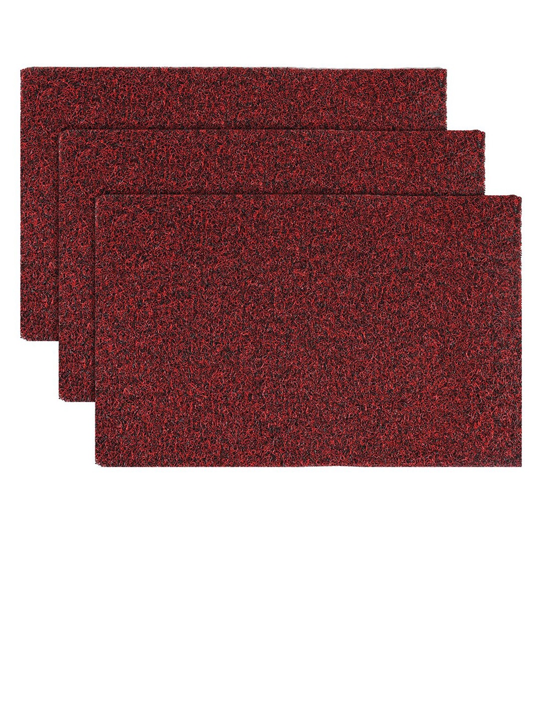 

Kuber Industries Set of 3 Solid Anti-Skid Doormats, Maroon