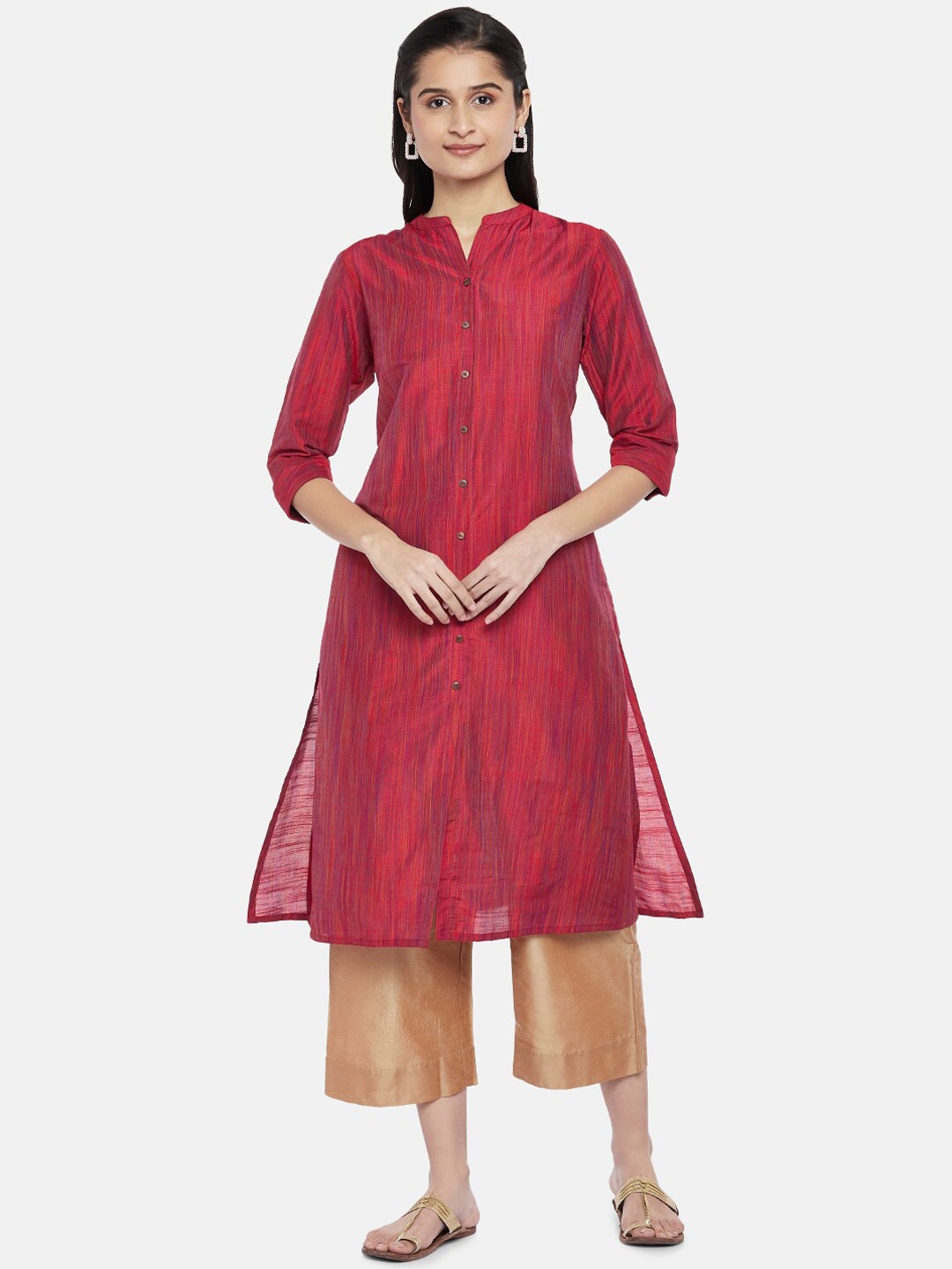 

RANGMANCH BY PANTALOONS Women Red A-Line Kurta