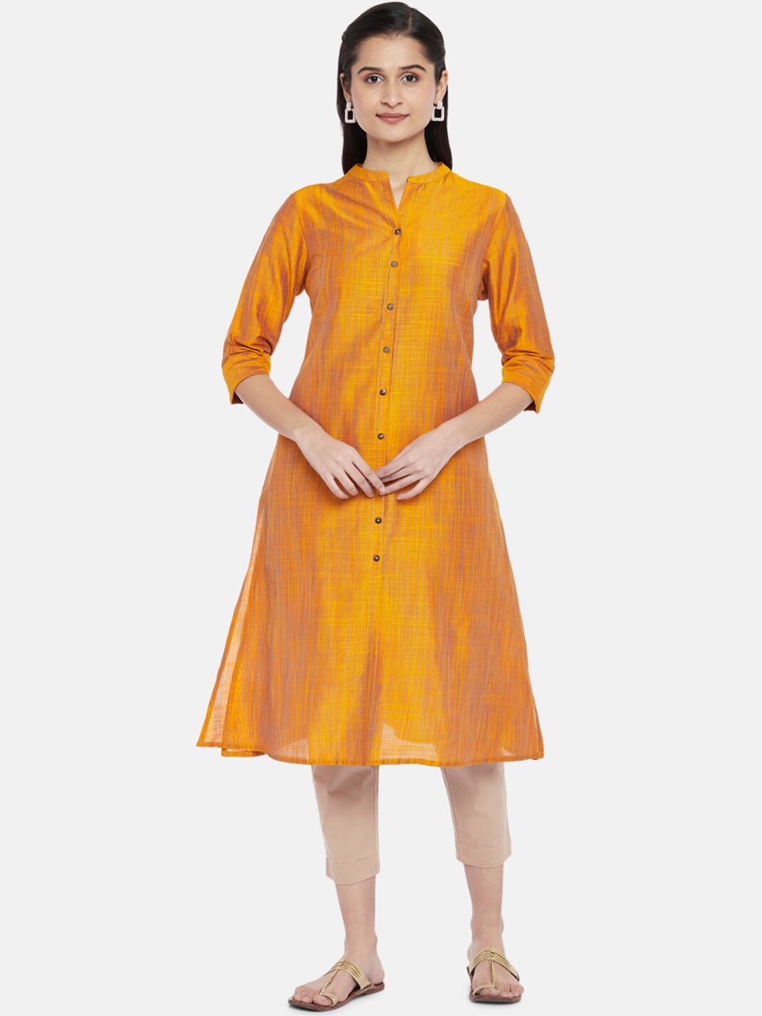 

RANGMANCH BY PANTALOONS Women Orange A-Line Kurta