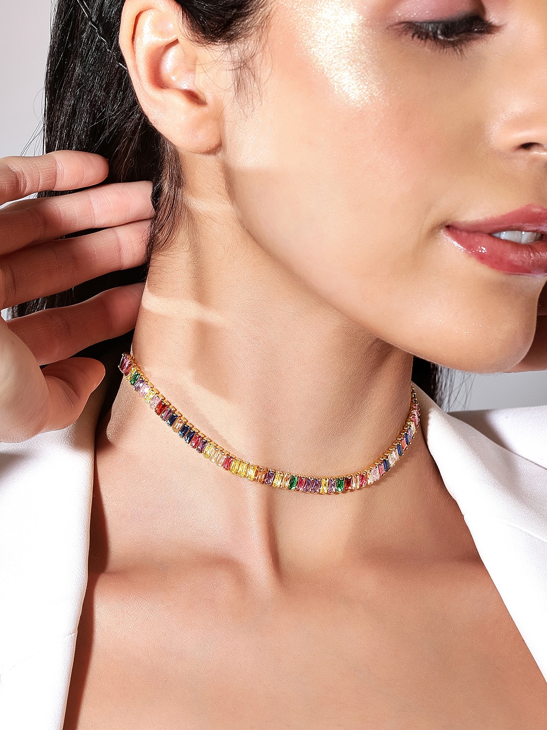 

Rubans Voguish Gold-Toned & Red Necklace