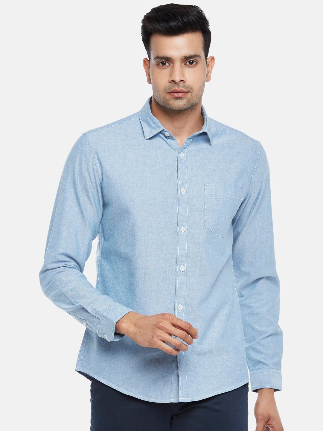 

Urban Ranger by pantaloons Men Blue Slim Fit Casual Shirt