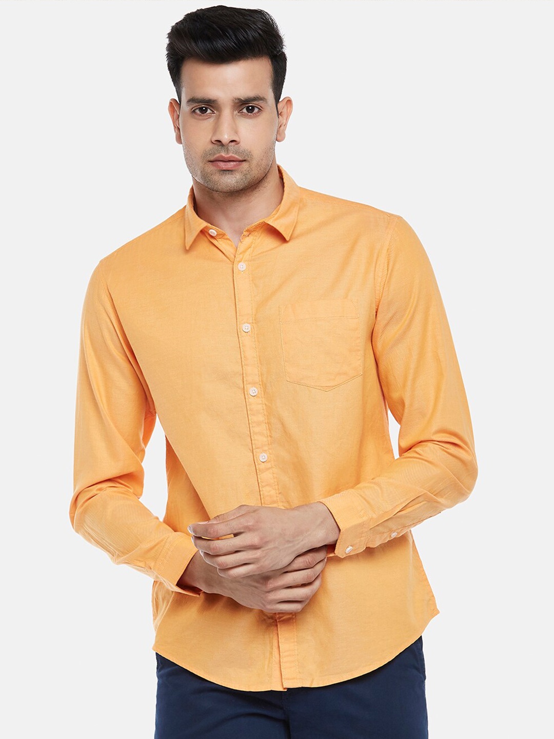 

Urban Ranger by pantaloons Men Orange Slim Fit Casual Shirt