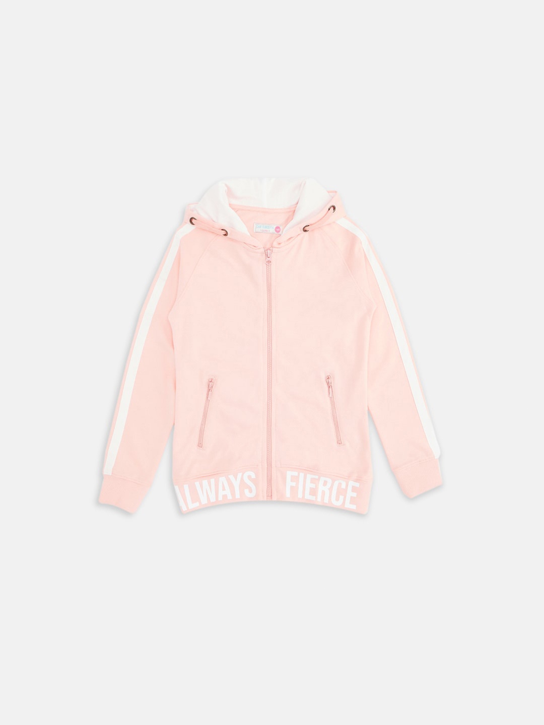 

Pantaloons Junior Girls Peach-Coloured Pure Cotton Hooded Sweatshirt