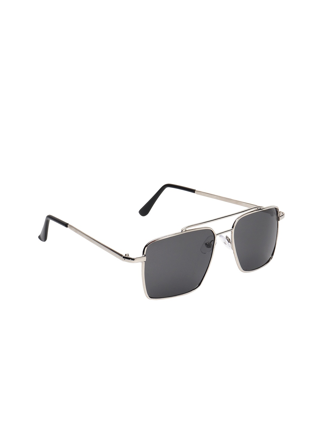 

SCAGLIA Unisex Black Lens & Silver-Toned Square Sunglasses with UV Protected Lens