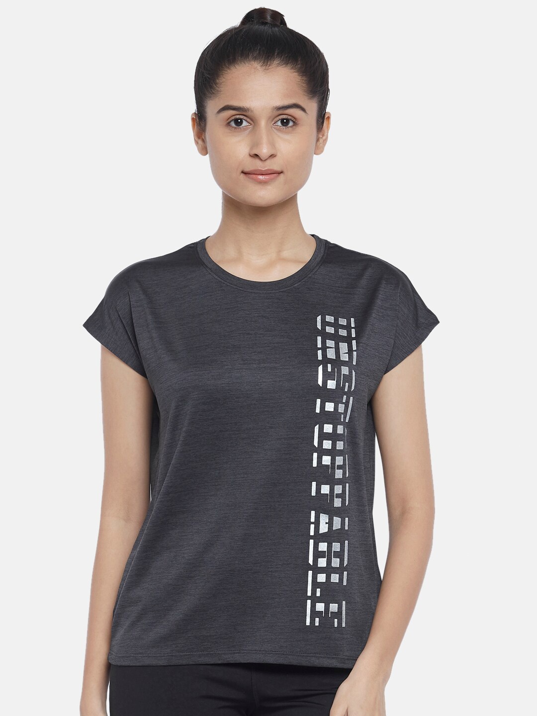 

Ajile by Pantaloons Black Print Top