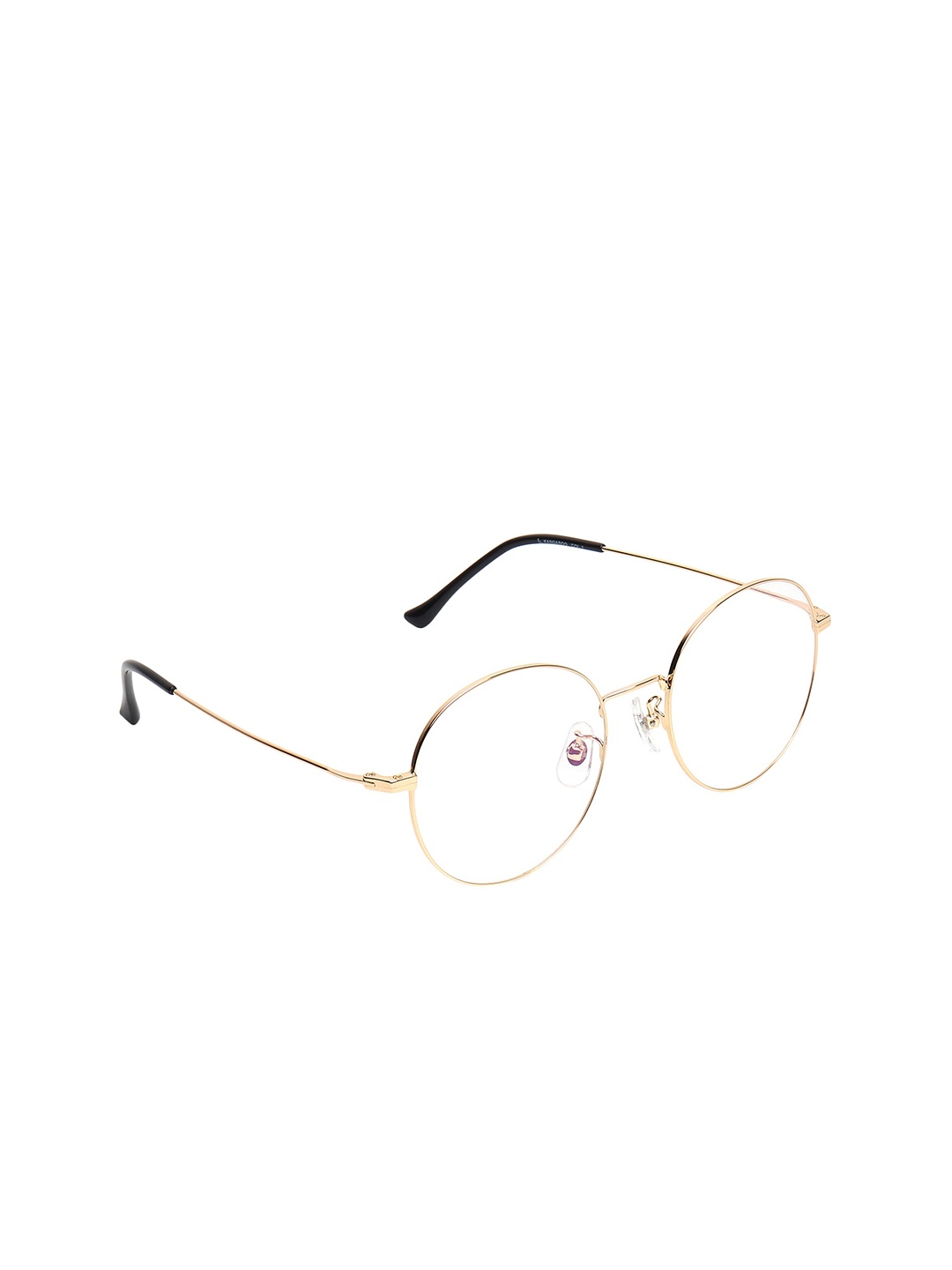 

ALIGATORR Unisex Clear Lens & Gold-Toned Round Sunglasses AGR_RND_GLD-WNDR, Transparent